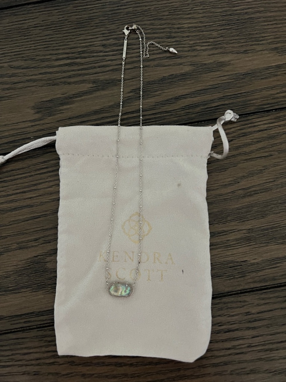 Kendra Scott Silver Iridescent Abalone Pendant Necklace